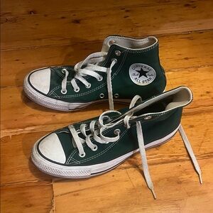 Converse Forest Green High-Tops with White Accents